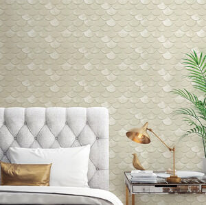 Tempaper Brass Belly Pearl by Genevieve Gorder Peel & Stick Wallpaper 56.37 Sqft